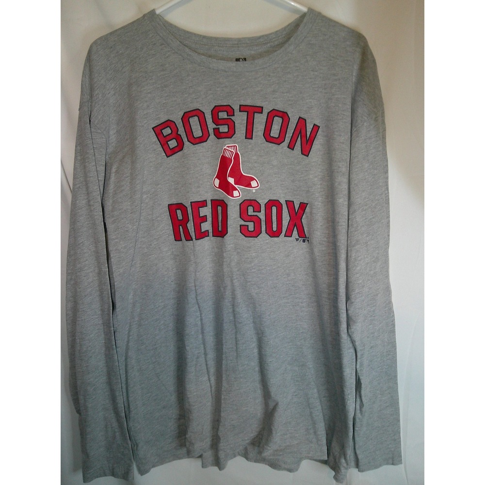 Fanatics Boston Red Sox Long‎ Sleeve T-Shirt MLB Baseball Gray XL